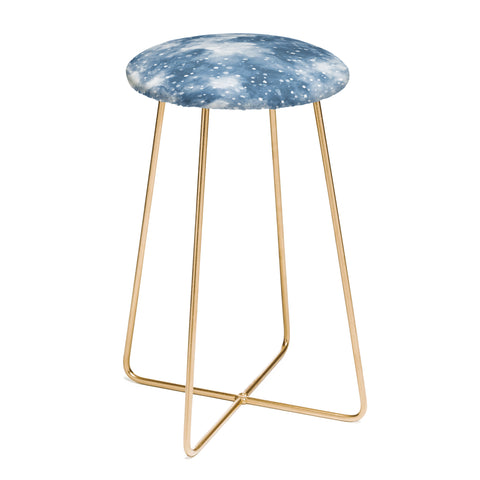 Ninola Design Cold Snow Clouds Blue Counter Stool