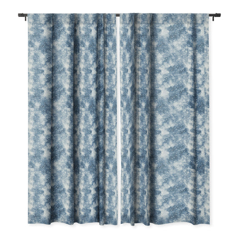 Ninola Design Cold Snow Clouds Blue Blackout Window Curtain