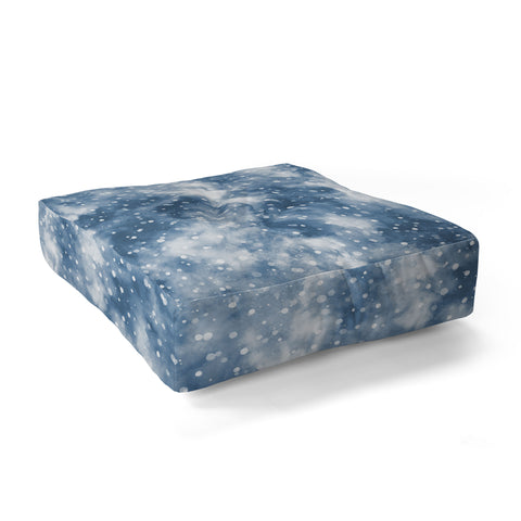 Ninola Design Cold Snow Clouds Blue Floor Pillow Square