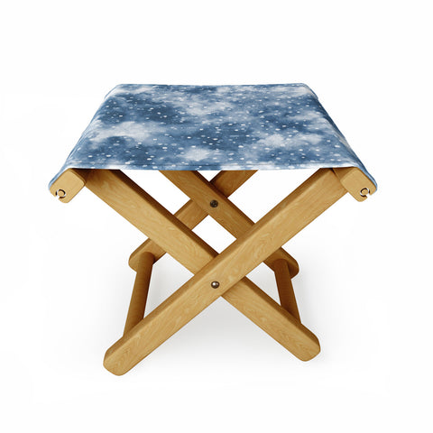Ninola Design Cold Snow Clouds Blue Folding Stool
