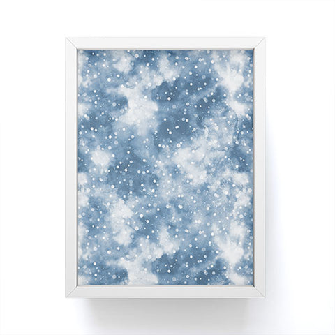 Ninola Design Cold Snow Clouds Blue Framed Mini Art Print