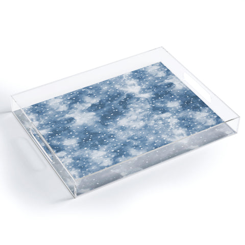 Ninola Design Cold Snow Clouds Blue Acrylic Tray