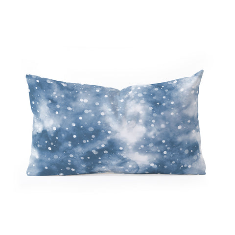 Ninola Design Cold Snow Clouds Blue Oblong Throw Pillow