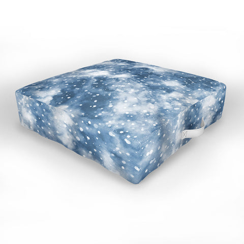 Ninola Design Cold Snow Clouds Blue Outdoor Floor Cushion