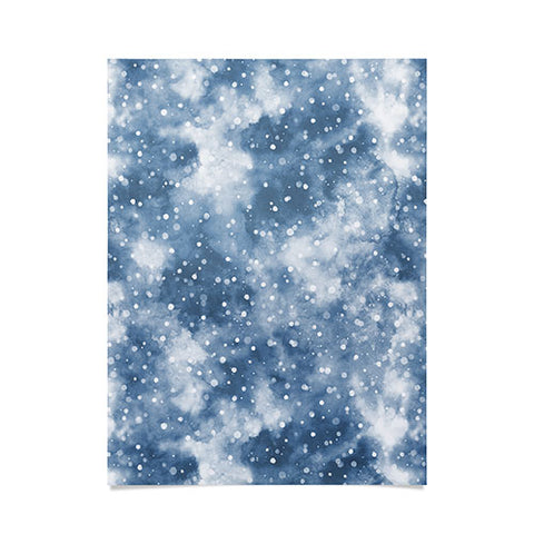 Ninola Design Cold Snow Clouds Blue Poster