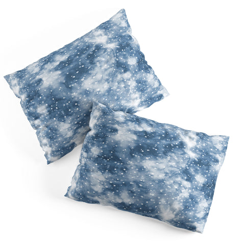 Ninola Design Cold Snow Clouds Blue Pillow Shams
