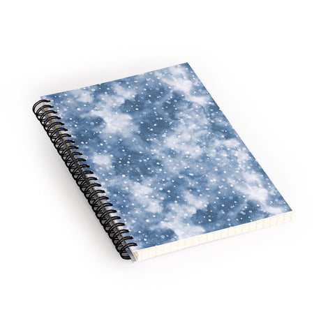 Ninola Design Cold Snow Clouds Blue Spiral Notebook