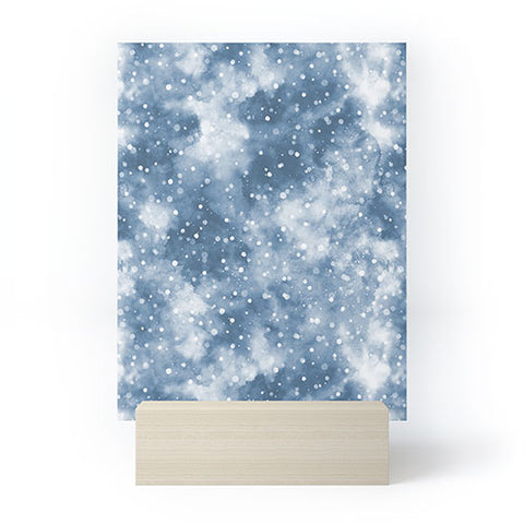 Ninola Design Cold Snow Clouds Blue Mini Art Print