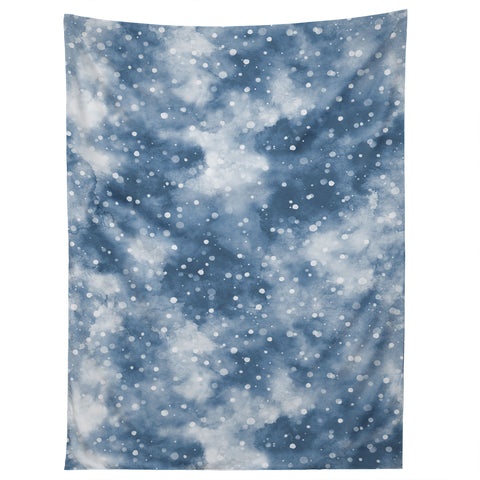 Ninola Design Cold Snow Clouds Blue Tapestry