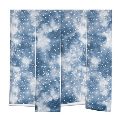 Ninola Design Cold Snow Clouds Blue Wall Mural