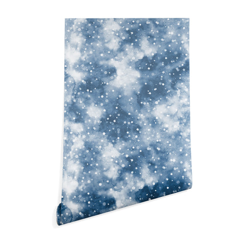Ninola Design Cold Snow Clouds Blue Wallpaper