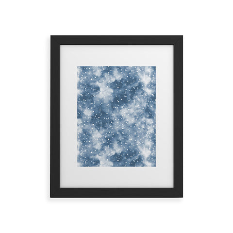 Ninola Design Cold Snow Clouds Blue Framed Art Print