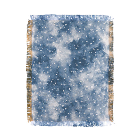 Ninola Design Cold Snow Clouds Blue Throw Blanket