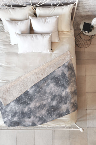 Ninola Design Cold Snow Clouds Fleece Throw Blanket