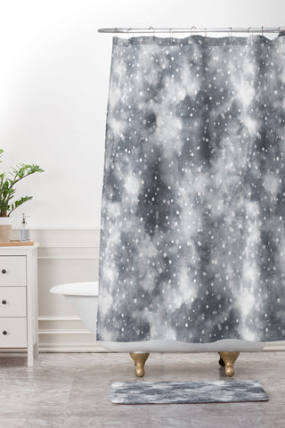 Ninola Design Cold Snow Clouds Shower Curtain And Mat