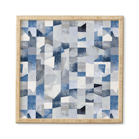 Ninola Design Collage texture Blue Framed Wall Art