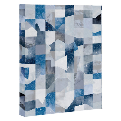 Ninola Design Collage texture Blue Art Canvas