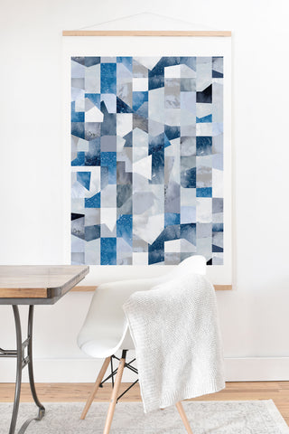 Ninola Design Collage texture Blue Art Print And Hanger