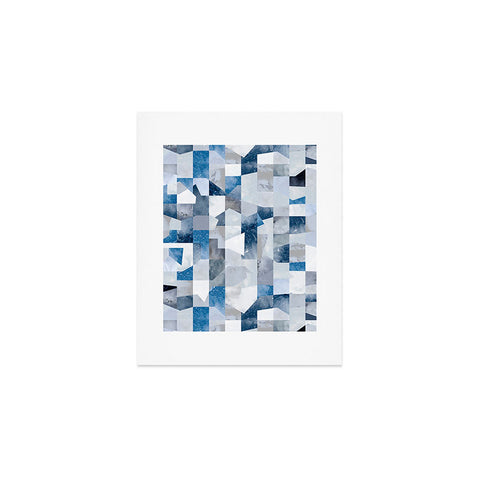 Ninola Design Collage texture Blue Art Print
