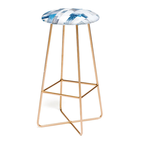 Ninola Design Collage texture Blue Bar Stool