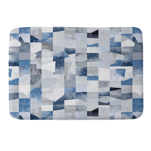 Ninola Design Collage texture Blue Memory Foam Bath Mat