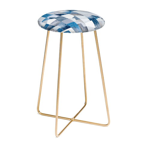 Ninola Design Collage texture Blue Counter Stool