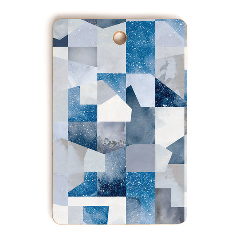 Ninola Design Collage texture Blue Cutting Board Rectangle