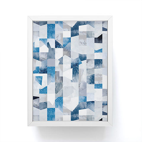 Ninola Design Collage texture Blue Framed Mini Art Print
