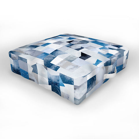 Ninola Design Collage texture Blue Outdoor Floor Cushion