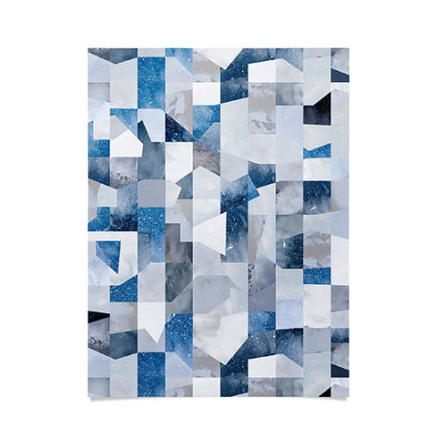 Ninola Design Collage texture Blue Poster