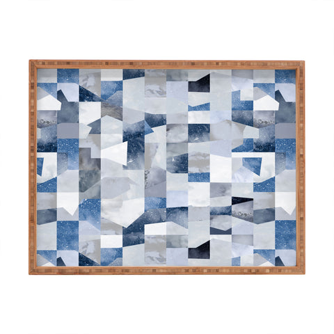 Ninola Design Collage texture Blue Rectangular Tray