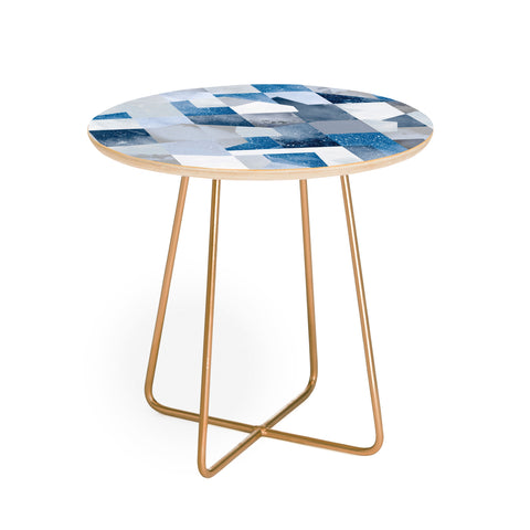 Ninola Design Collage texture Blue Round Side Table