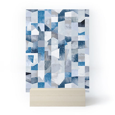 Ninola Design Collage texture Blue Mini Art Print