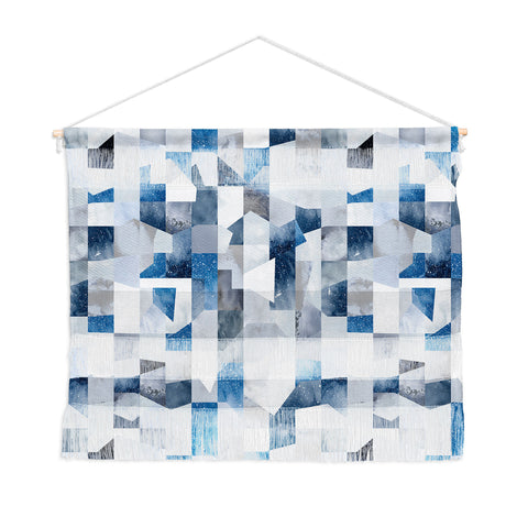 Ninola Design Collage texture Blue Wall Hanging Landscape