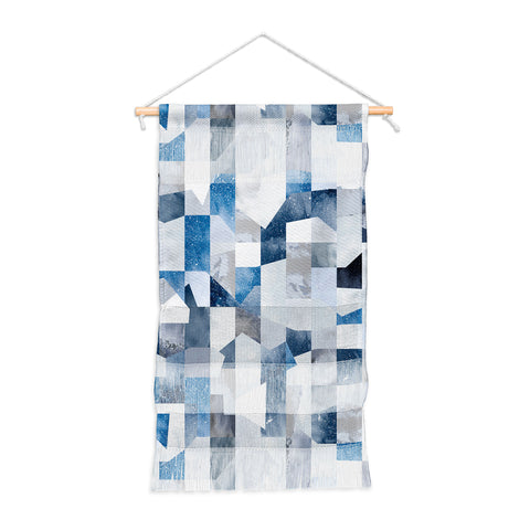 Ninola Design Collage texture Blue Wall Hanging Portrait