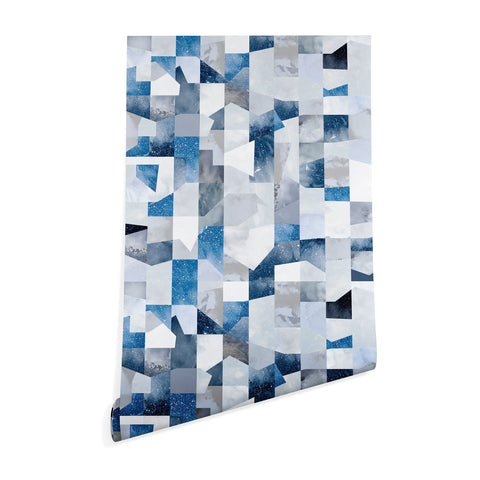 Ninola Design Collage texture Blue Wallpaper