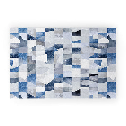Ninola Design Collage texture Blue Welcome Mat
