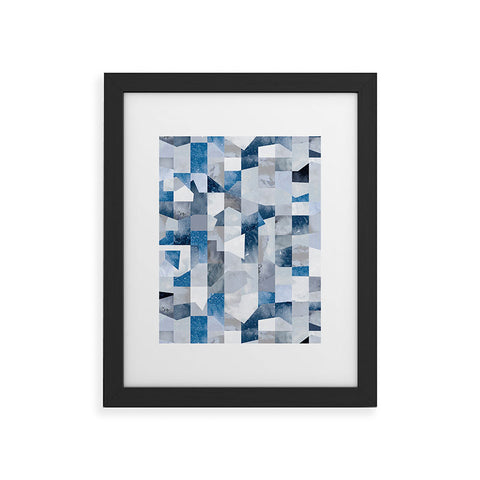 Ninola Design Collage texture Blue Framed Art Print