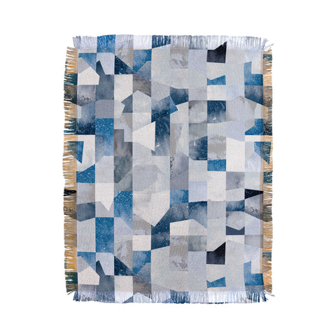 Ninola Design Collage texture Blue Throw Blanket