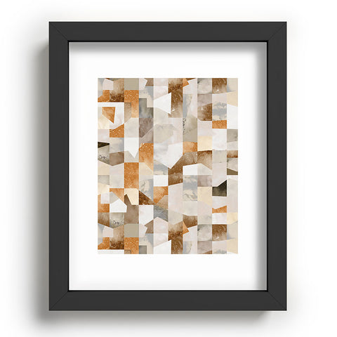 Ninola Design Collage texture gold Recessed Framing Rectangle