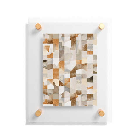 Ninola Design Collage texture gold Floating Acrylic Print