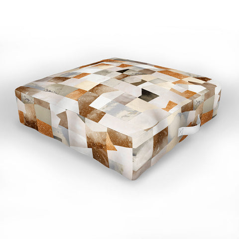 Ninola Design Collage texture gold Outdoor Floor Cushion