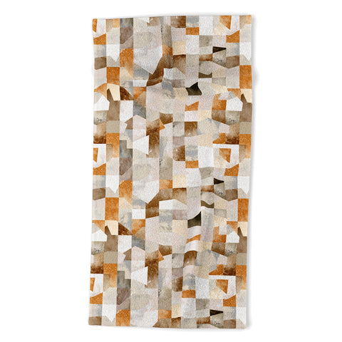 Ninola Design Collage texture gold Beach Towel