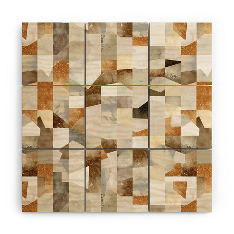 Ninola Design Collage texture gold Wood Wall Mural