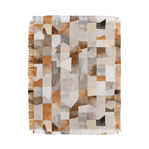 Ninola Design Collage texture gold Throw Blanket
