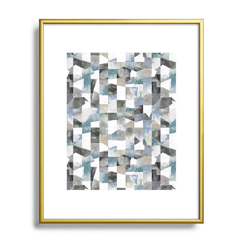 Ninola Design Collage texture Gray Metal Framed Art Print