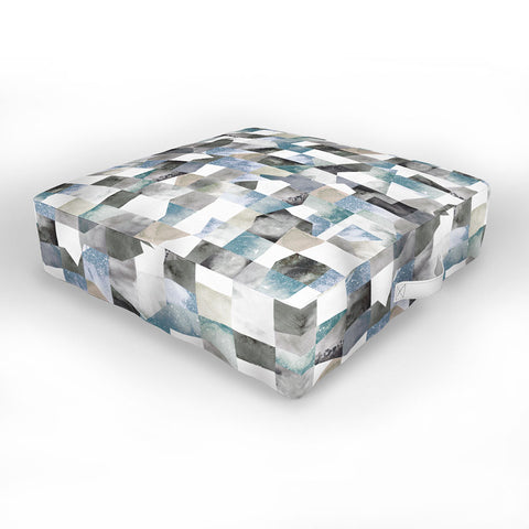 Ninola Design Collage texture Gray Outdoor Floor Cushion