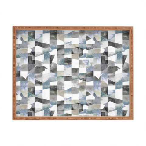 Ninola Design Collage texture Gray Rectangular Tray