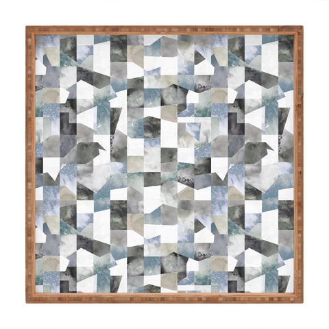 Ninola Design Collage texture Gray Square Tray