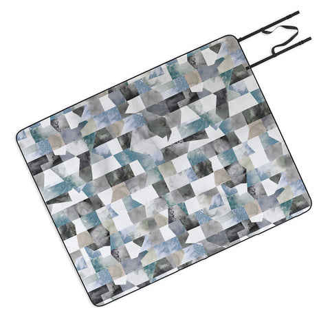 Ninola Design Collage texture Gray Picnic Blanket